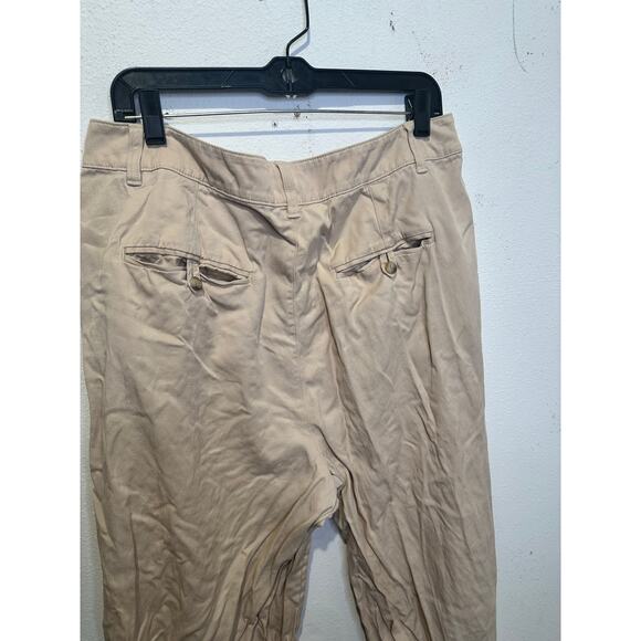 Madewell Beige Tan Relaxed Button Front Relaxed Fit Wide-Leg Pants Size 14 - Picture 9 of 14